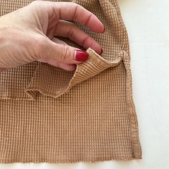 Artizia TNA Waffle Knit Women’s Small Cropped‎ Turtleneck Longsleeve Cozy Camel - Picture 5 of 13